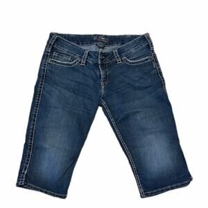 Silver McKenzie crop shorts slight stretch denim